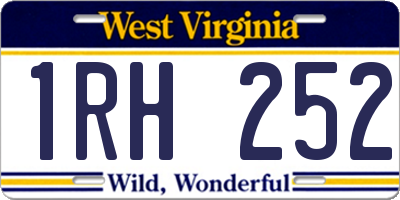 WV license plate 1RH252