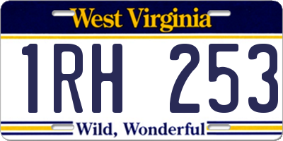 WV license plate 1RH253