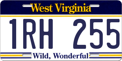WV license plate 1RH255
