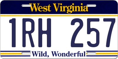 WV license plate 1RH257