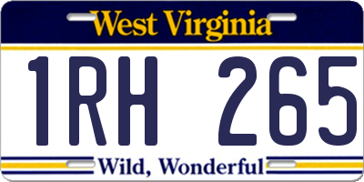 WV license plate 1RH265