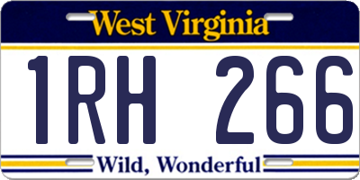 WV license plate 1RH266