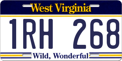 WV license plate 1RH268