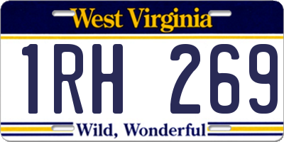 WV license plate 1RH269