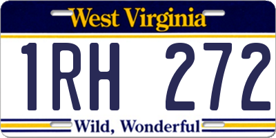 WV license plate 1RH272