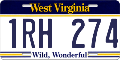 WV license plate 1RH274