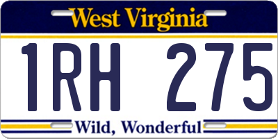 WV license plate 1RH275