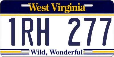 WV license plate 1RH277