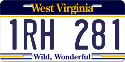 WV license plate 1RH281