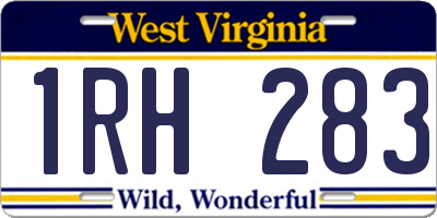 WV license plate 1RH283