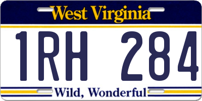 WV license plate 1RH284