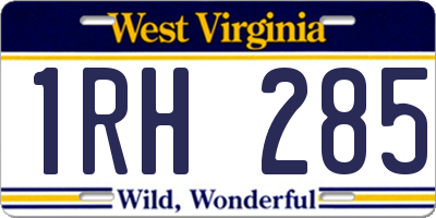 WV license plate 1RH285