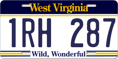 WV license plate 1RH287