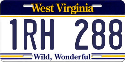 WV license plate 1RH288
