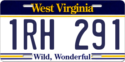 WV license plate 1RH291