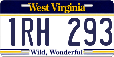 WV license plate 1RH293