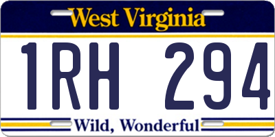 WV license plate 1RH294