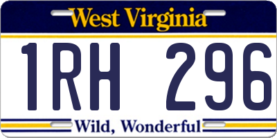 WV license plate 1RH296