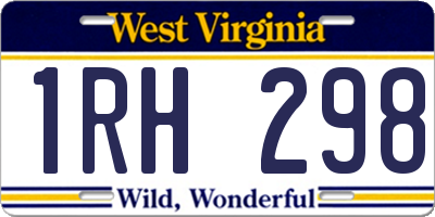 WV license plate 1RH298