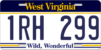 WV license plate 1RH299
