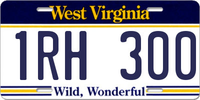 WV license plate 1RH300