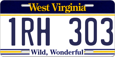 WV license plate 1RH303