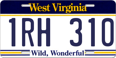 WV license plate 1RH310