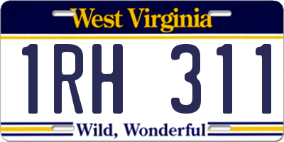 WV license plate 1RH311