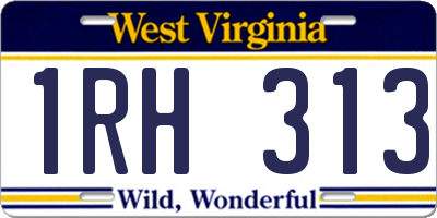 WV license plate 1RH313