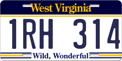 WV license plate 1RH314