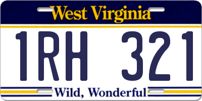 WV license plate 1RH321
