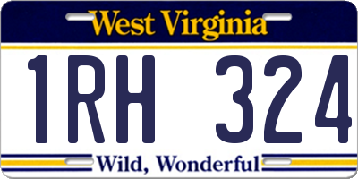 WV license plate 1RH324