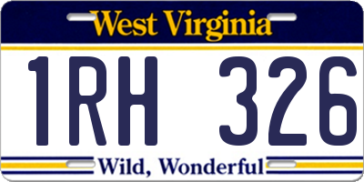 WV license plate 1RH326