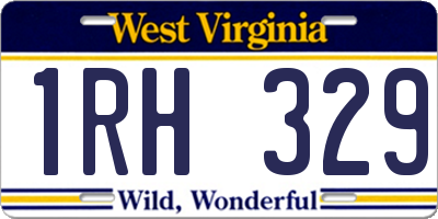 WV license plate 1RH329