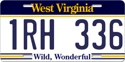 WV license plate 1RH336