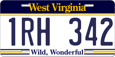 WV license plate 1RH342