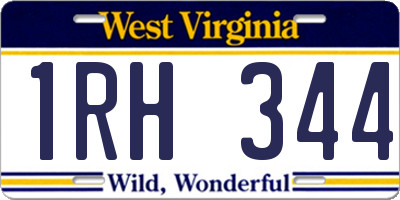 WV license plate 1RH344