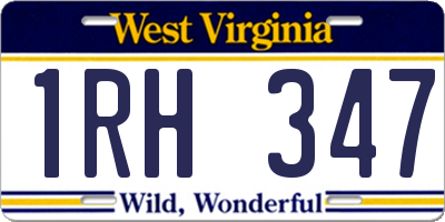 WV license plate 1RH347