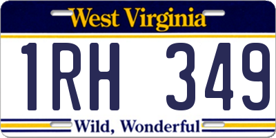 WV license plate 1RH349