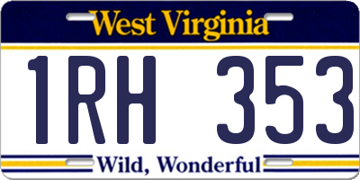 WV license plate 1RH353