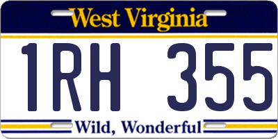 WV license plate 1RH355