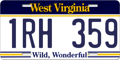 WV license plate 1RH359