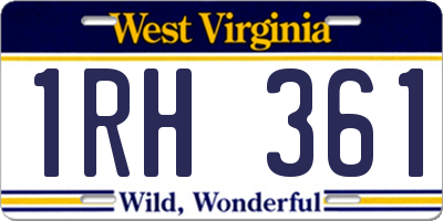 WV license plate 1RH361