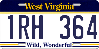 WV license plate 1RH364