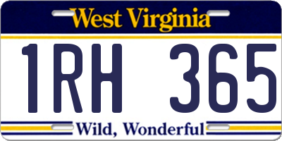 WV license plate 1RH365