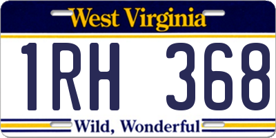 WV license plate 1RH368