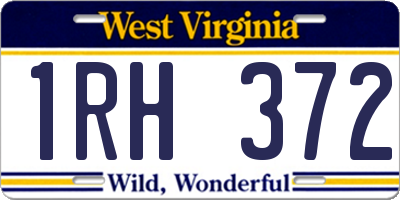 WV license plate 1RH372