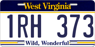 WV license plate 1RH373