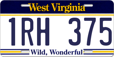 WV license plate 1RH375