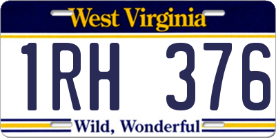 WV license plate 1RH376